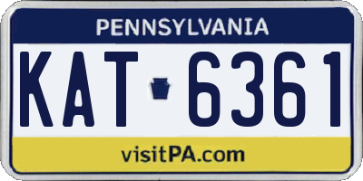PA license plate KAT6361