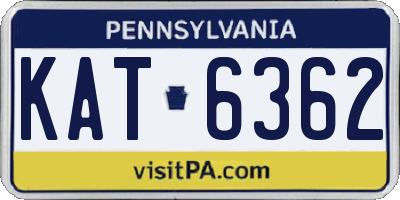 PA license plate KAT6362