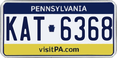 PA license plate KAT6368