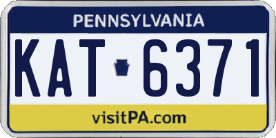 PA license plate KAT6371