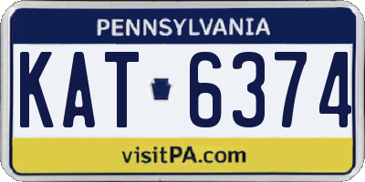 PA license plate KAT6374