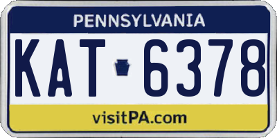 PA license plate KAT6378