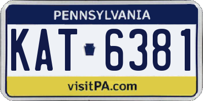 PA license plate KAT6381