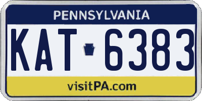 PA license plate KAT6383