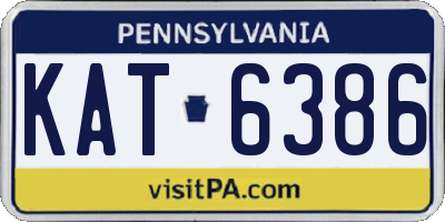 PA license plate KAT6386