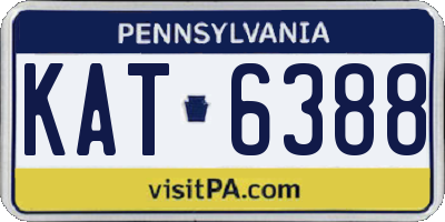 PA license plate KAT6388