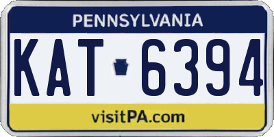 PA license plate KAT6394