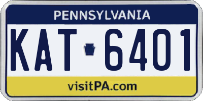 PA license plate KAT6401