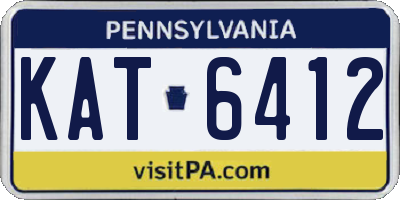 PA license plate KAT6412