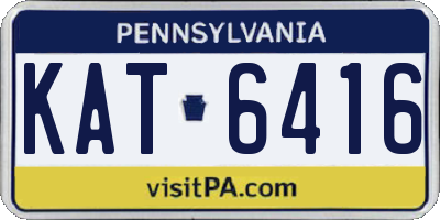 PA license plate KAT6416