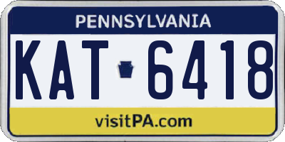 PA license plate KAT6418
