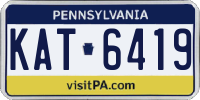 PA license plate KAT6419