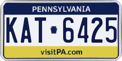 PA license plate KAT6425