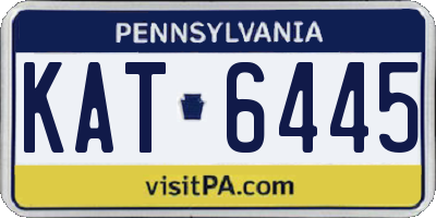 PA license plate KAT6445