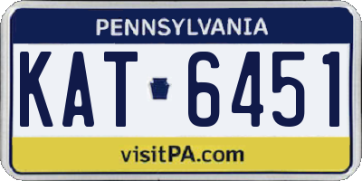 PA license plate KAT6451