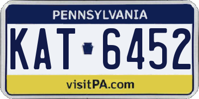 PA license plate KAT6452
