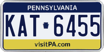 PA license plate KAT6455
