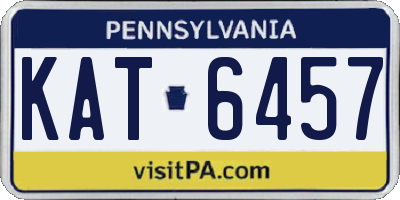PA license plate KAT6457