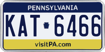 PA license plate KAT6466