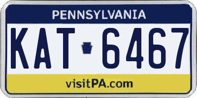 PA license plate KAT6467