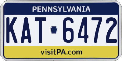 PA license plate KAT6472