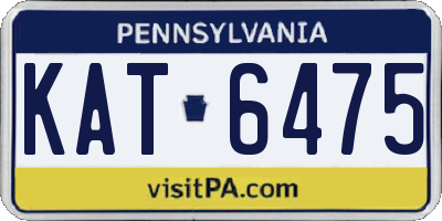 PA license plate KAT6475