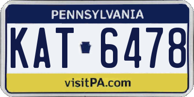 PA license plate KAT6478