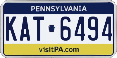 PA license plate KAT6494