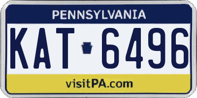 PA license plate KAT6496