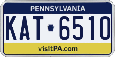 PA license plate KAT6510