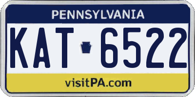 PA license plate KAT6522