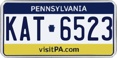 PA license plate KAT6523