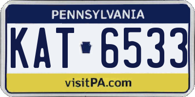 PA license plate KAT6533