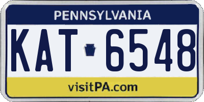 PA license plate KAT6548