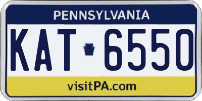 PA license plate KAT6550