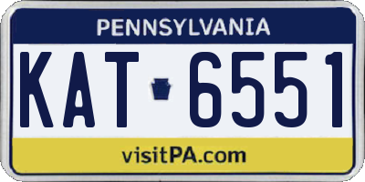 PA license plate KAT6551