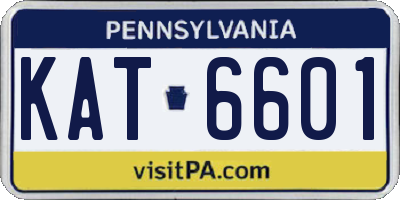 PA license plate KAT6601