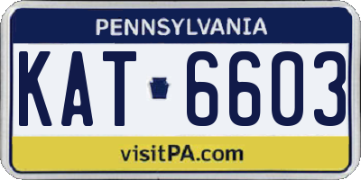 PA license plate KAT6603