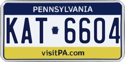 PA license plate KAT6604