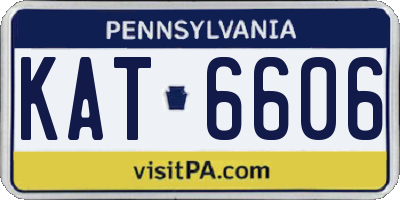 PA license plate KAT6606