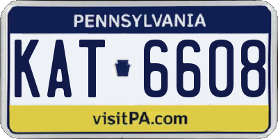 PA license plate KAT6608