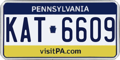 PA license plate KAT6609