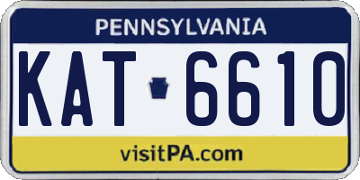 PA license plate KAT6610