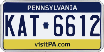 PA license plate KAT6612