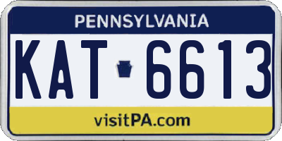 PA license plate KAT6613