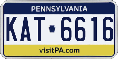 PA license plate KAT6616