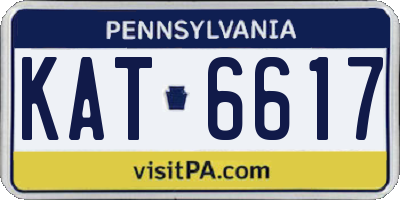 PA license plate KAT6617
