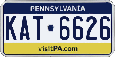 PA license plate KAT6626