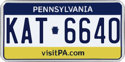 PA license plate KAT6640