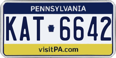 PA license plate KAT6642